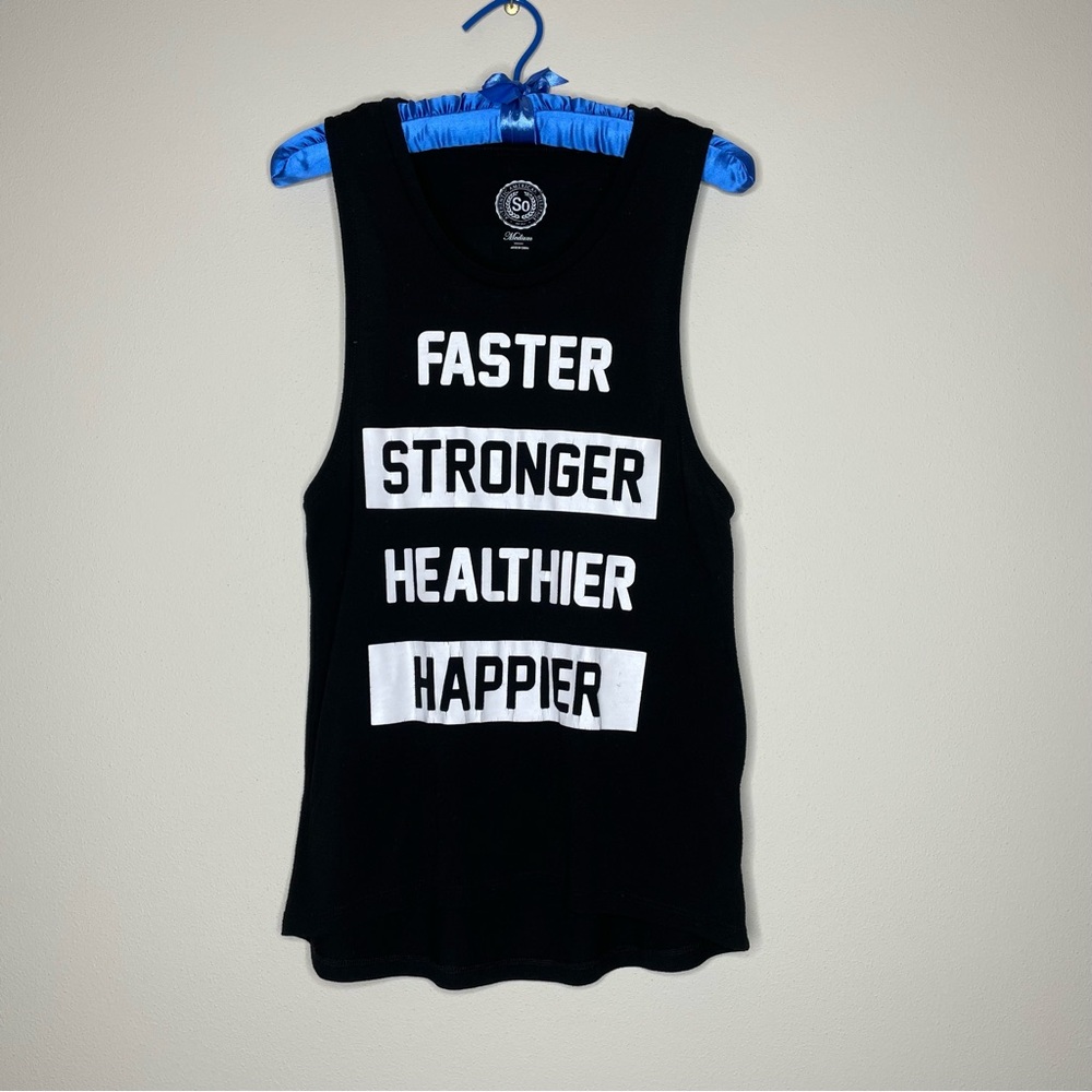 SO Black Motivational Muscle Tee